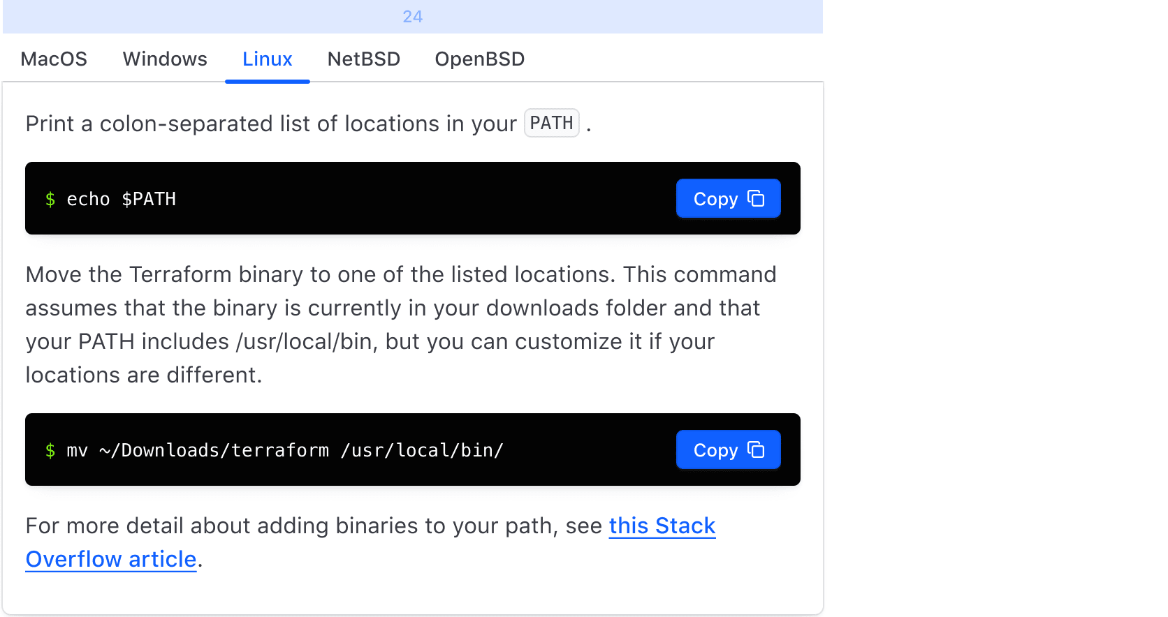 Tabs contained spacing example